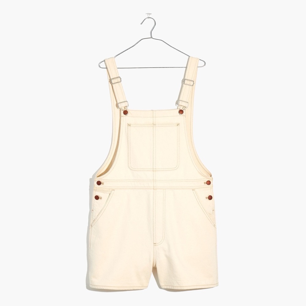 NWT Madewell Denim Corsica Short Overalls in Vintage Canvas Wash